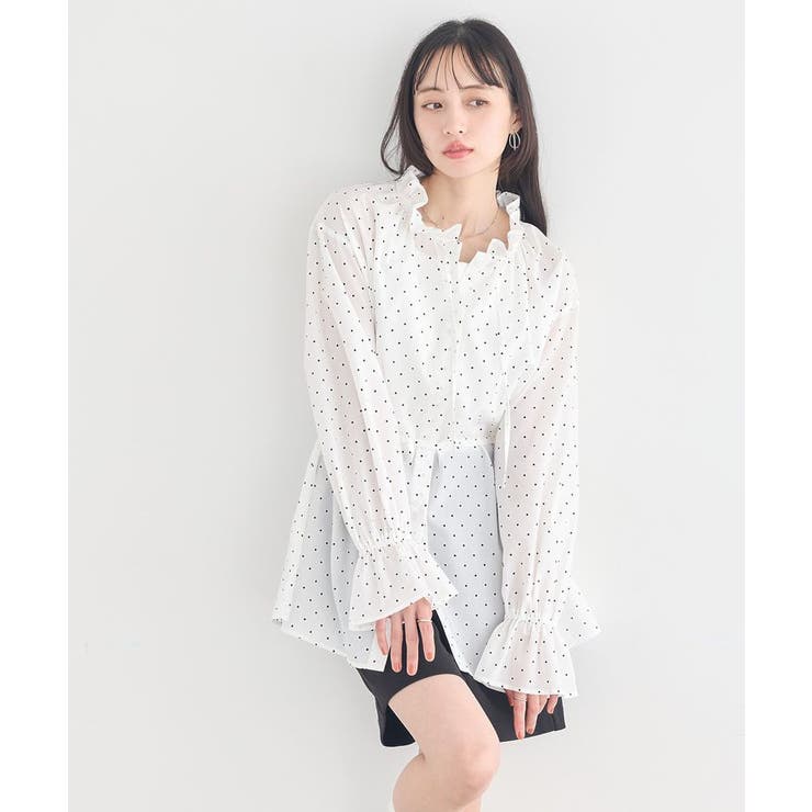 【接触冷感・イージーケア】TRキュプラダブルボタンフリルシャツ | earth music&ecology  | 詳細画像13 