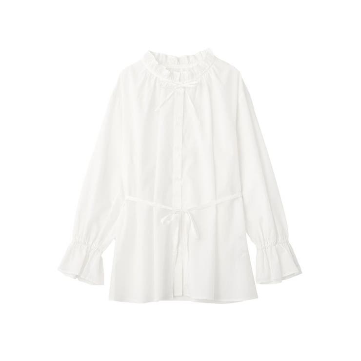 【接触冷感・イージーケア】TRキュプラダブルボタンフリルシャツ | earth music&ecology  | 詳細画像28 