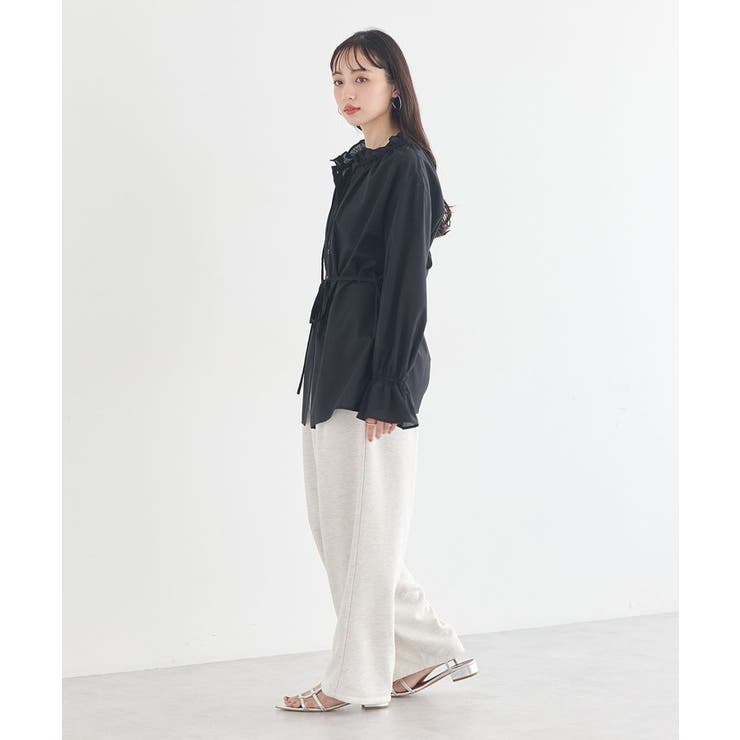 【接触冷感・イージーケア】TRキュプラダブルボタンフリルシャツ | earth music&ecology  | 詳細画像7 