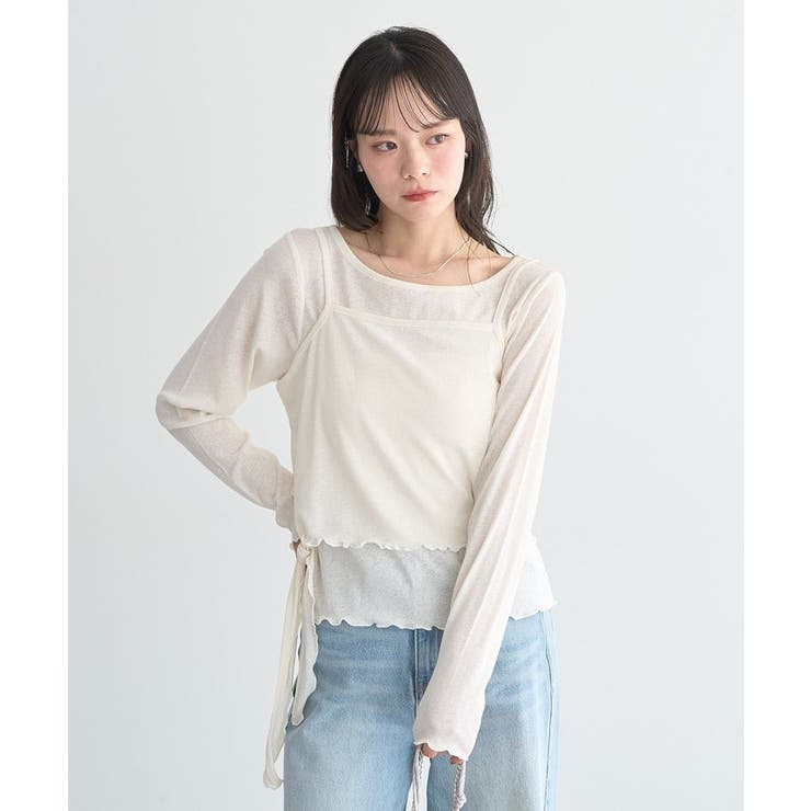 【SET2点】ツイストキャミレイヤードカットソー | earth music&ecology  | 詳細画像10 