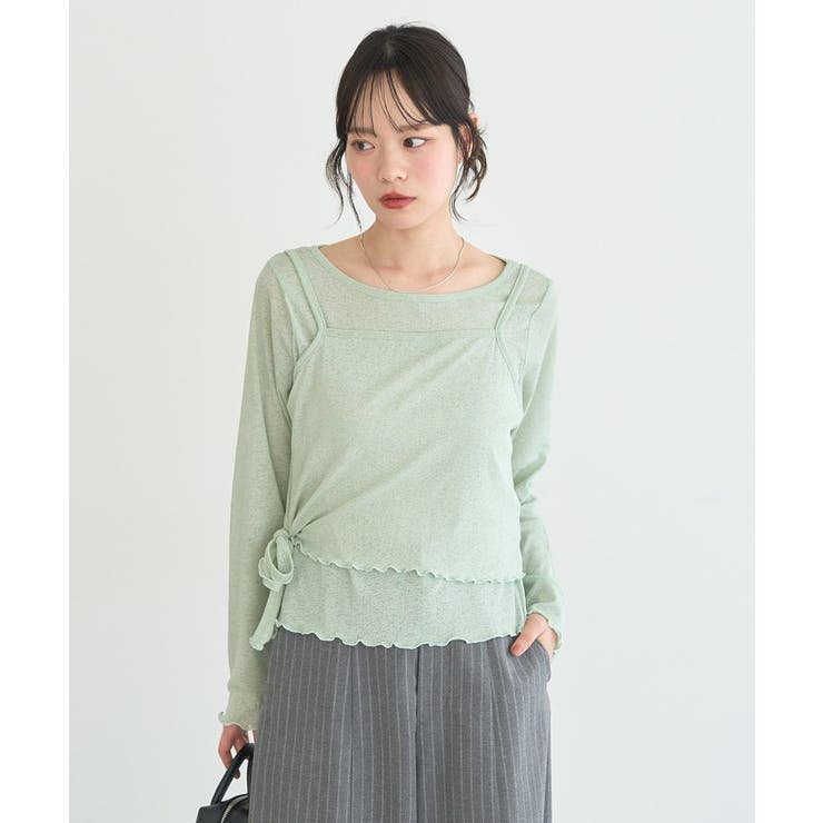 【SET2点】ツイストキャミレイヤードカットソー | earth music&ecology  | 詳細画像15 