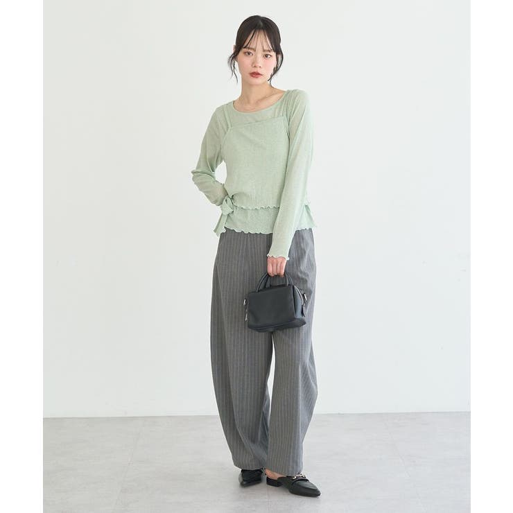 【SET2点】ツイストキャミレイヤードカットソー | earth music&ecology  | 詳細画像16 