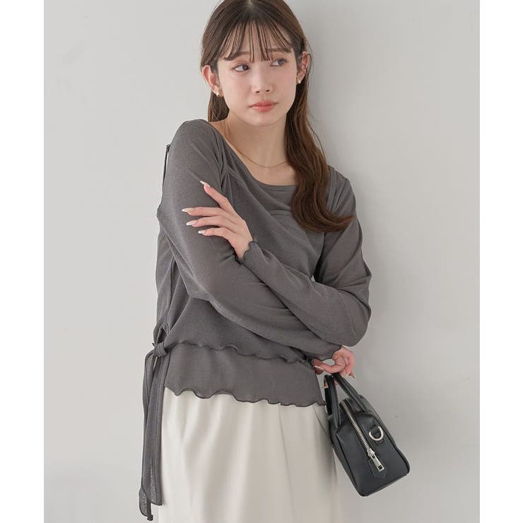 【SET2点】ツイストキャミレイヤードカットソー | earth music&ecology  | 詳細画像3 