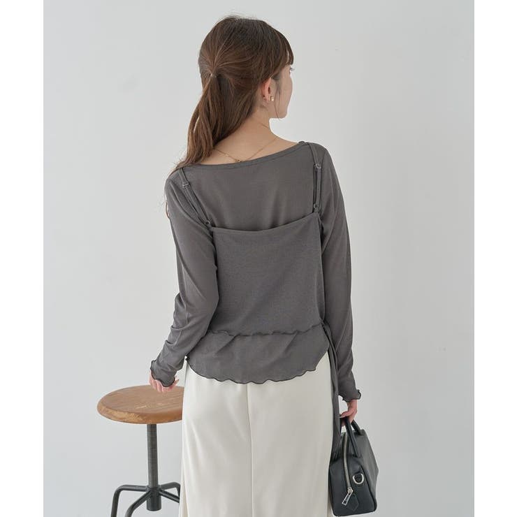 【SET2点】ツイストキャミレイヤードカットソー | earth music&ecology  | 詳細画像5 