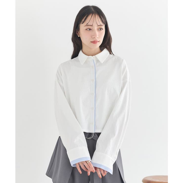 パイピングショートシャツ | earth music&ecology  | 詳細画像10 