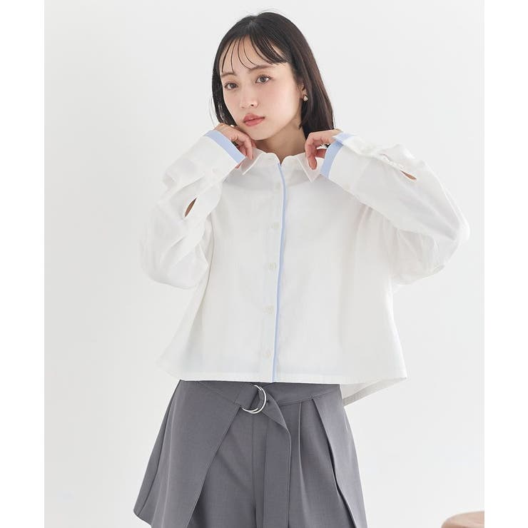 パイピングショートシャツ | earth music&ecology  | 詳細画像11 