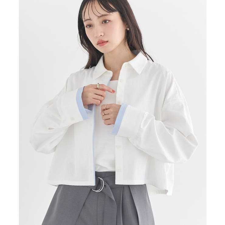 パイピングショートシャツ | earth music&ecology  | 詳細画像8 