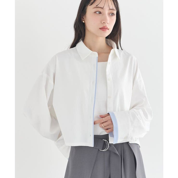 パイピングショートシャツ | earth music&ecology  | 詳細画像9 