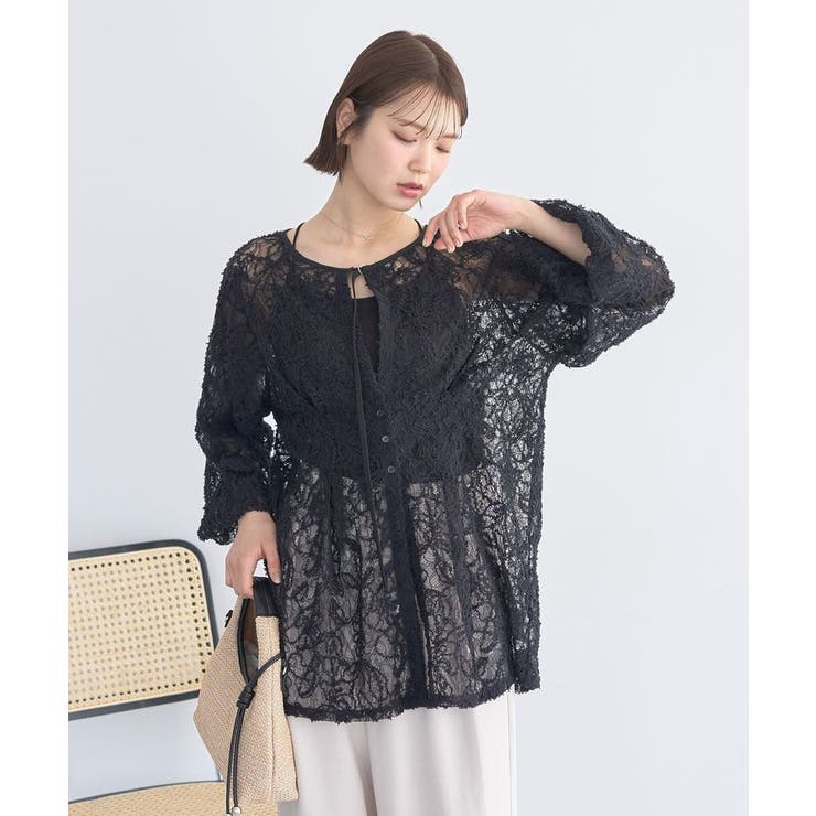 レースフラワーブラウス | earth music&ecology  | 詳細画像10 