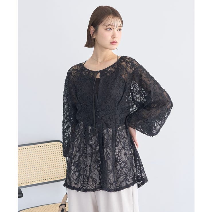 レースフラワーブラウス | earth music&ecology  | 詳細画像11 