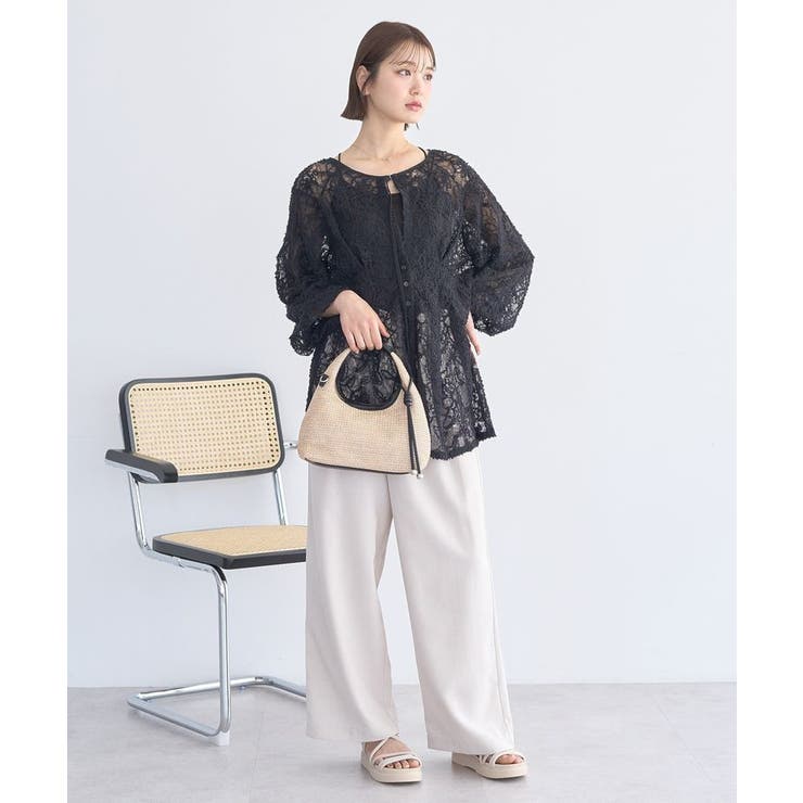 レースフラワーブラウス | earth music&ecology  | 詳細画像14 