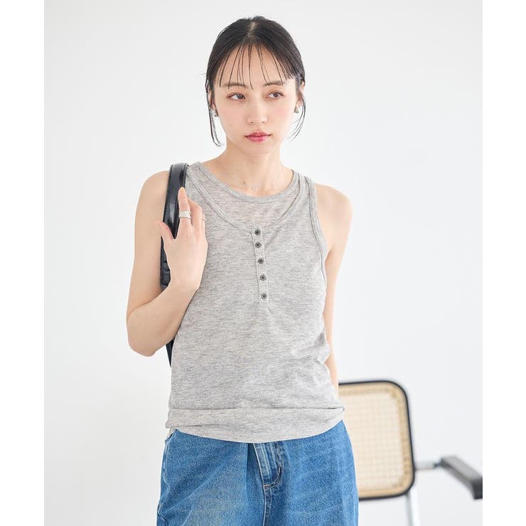 シアーフライスレイヤードタンクトップ | earth music&ecology  | 詳細画像10 