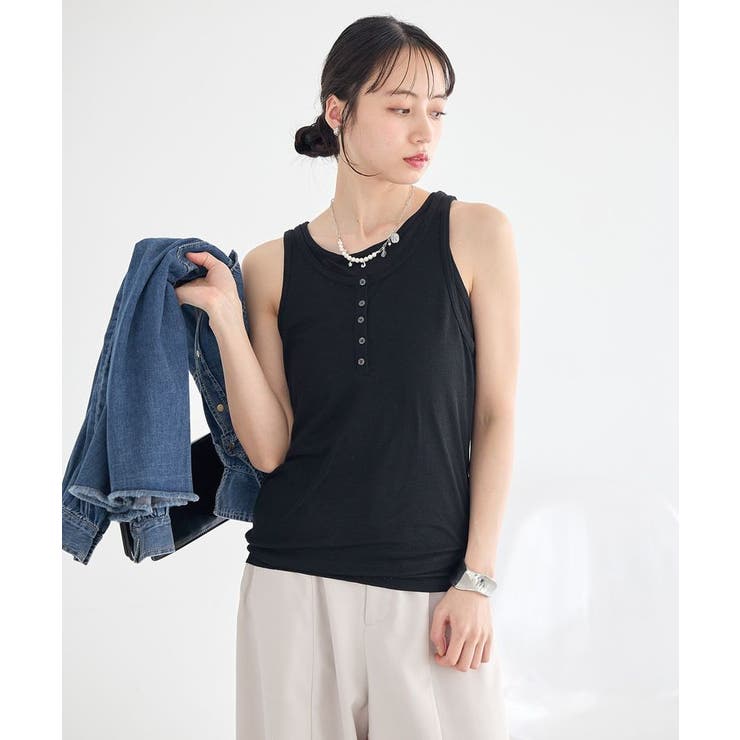 シアーフライスレイヤードタンクトップ | earth music&ecology  | 詳細画像2 