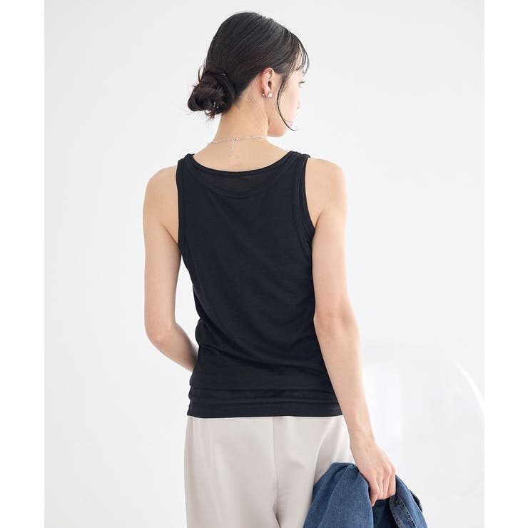 シアーフライスレイヤードタンクトップ | earth music&ecology  | 詳細画像5 