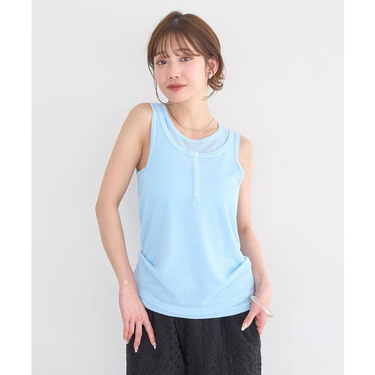 シアーフライスレイヤードタンクトップ | earth music&ecology  | 詳細画像17 