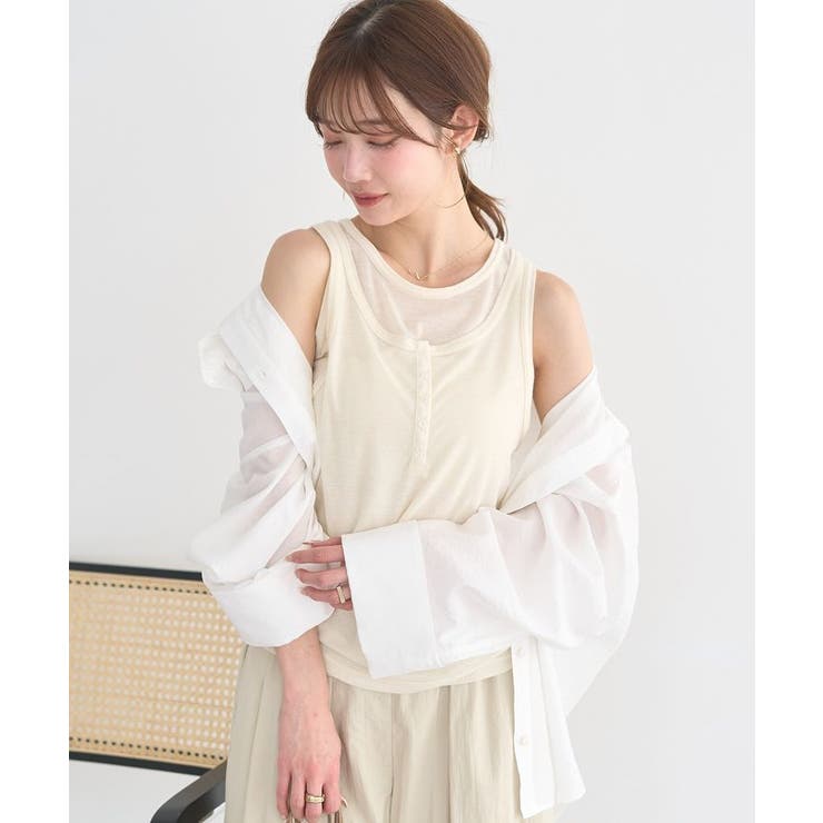 シアーフライスレイヤードタンクトップ | earth music&ecology  | 詳細画像22 