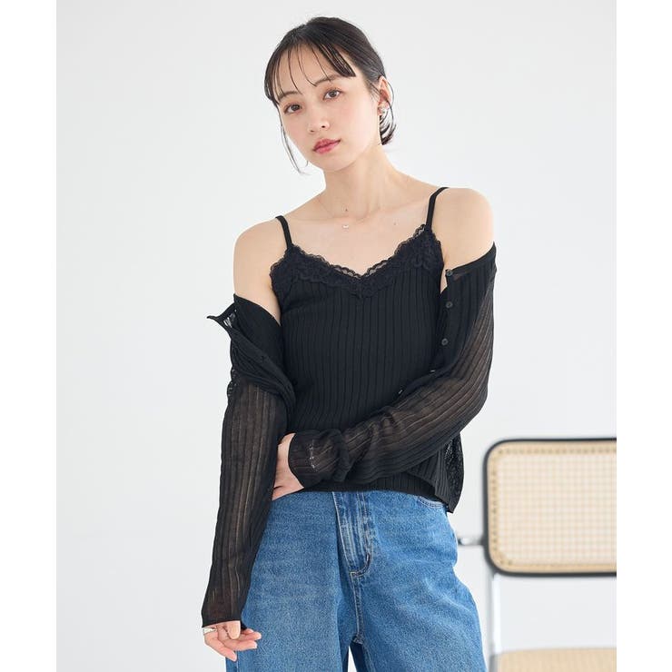 レースリブキャミソール | earth music&ecology  | 詳細画像2 