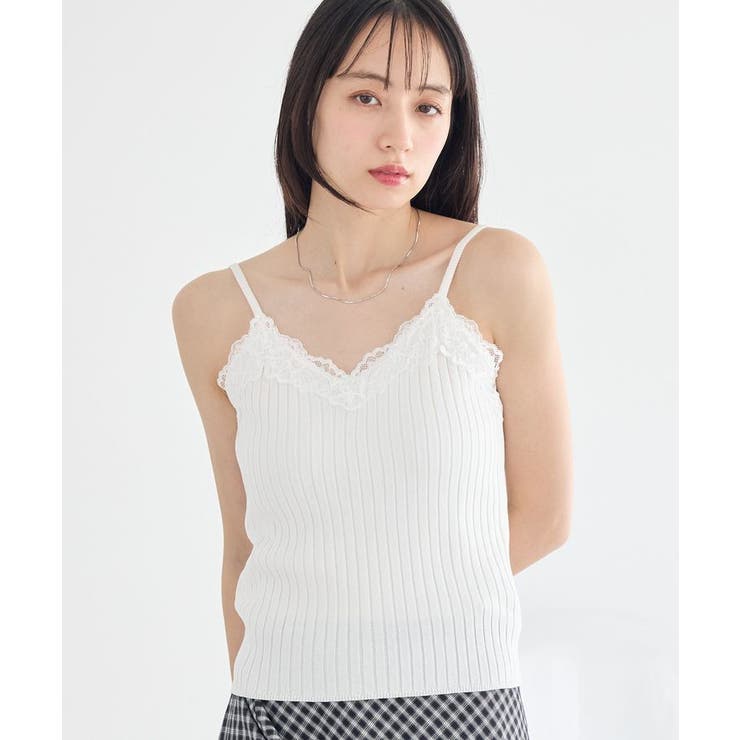 エクリュ | レースリブキャミソール | earth music&ecology 