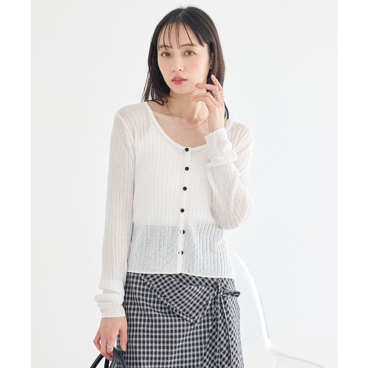 シアーリブカーディガン | earth music&ecology  | 詳細画像2 