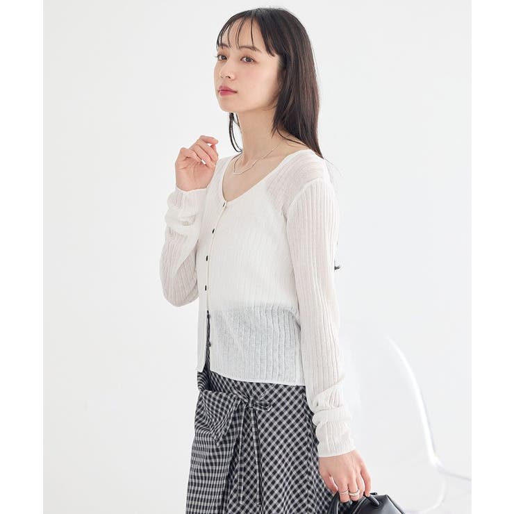 シアーリブカーディガン | earth music&ecology  | 詳細画像3 