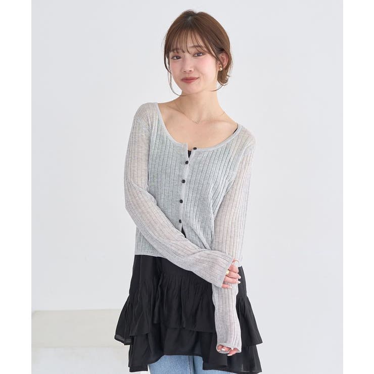 シアーリブカーディガン | earth music&ecology  | 詳細画像13 