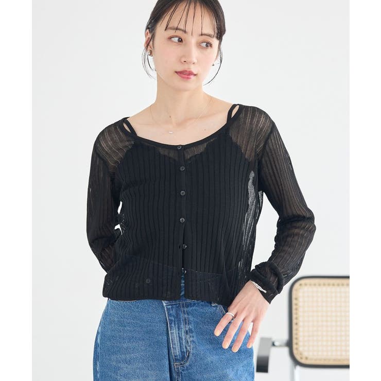 シアーリブカーディガン | earth music&ecology  | 詳細画像16 