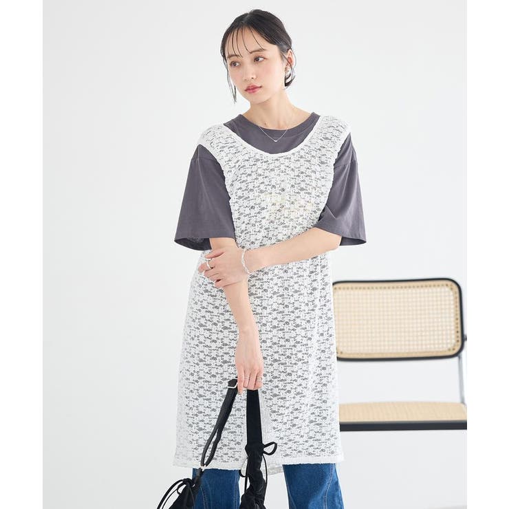 レースギャザーワンピース | earth music&ecology  | 詳細画像3 