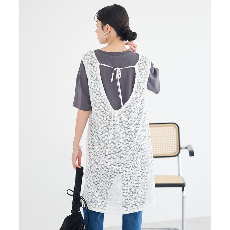 レースギャザーワンピース | earth music&ecology  | 詳細画像4 