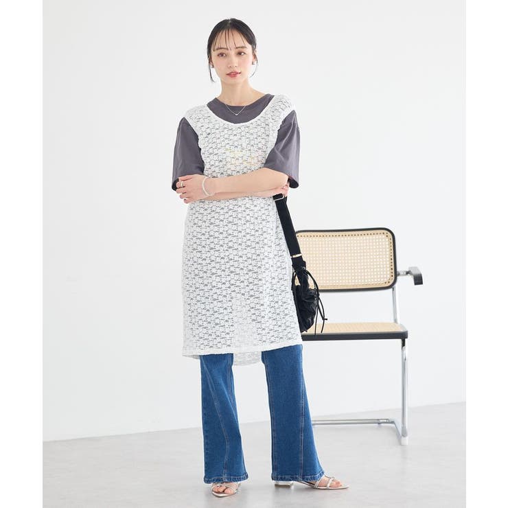 レースギャザーワンピース | earth music&ecology  | 詳細画像5 