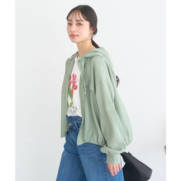 【フード取り外し可能】シアーシャツブルゾン | earth music&ecology  | 詳細画像19 