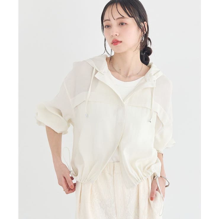 アイボリー | 【フード取り外し可能】シアーシャツブルゾン | earth music&ecology 