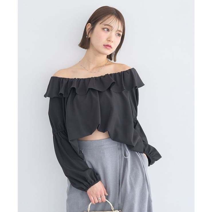 2wayオフショルバルーンヘムフリルブラウス | earth music&ecology  | 詳細画像12 