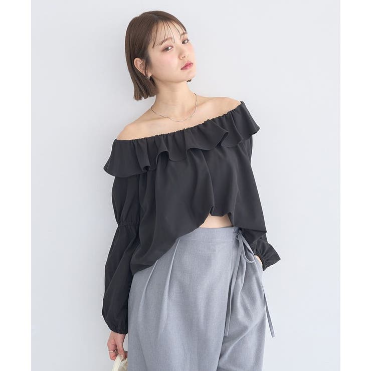 2wayオフショルバルーンヘムフリルブラウス | earth music&ecology  | 詳細画像13 