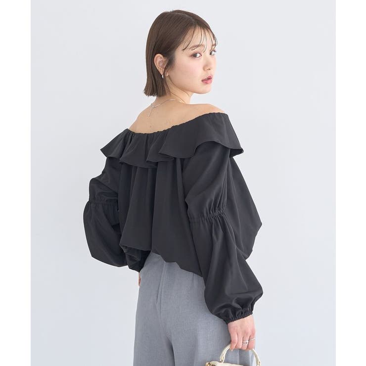 2wayオフショルバルーンヘムフリルブラウス | earth music&ecology  | 詳細画像14 