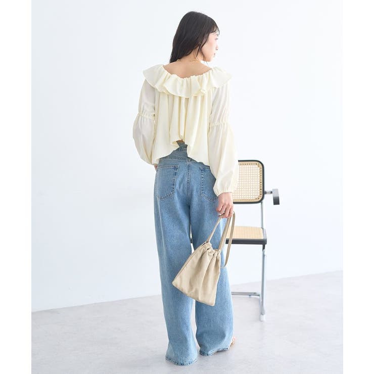 2wayオフショルバルーンヘムフリルブラウス | earth music&ecology  | 詳細画像6 