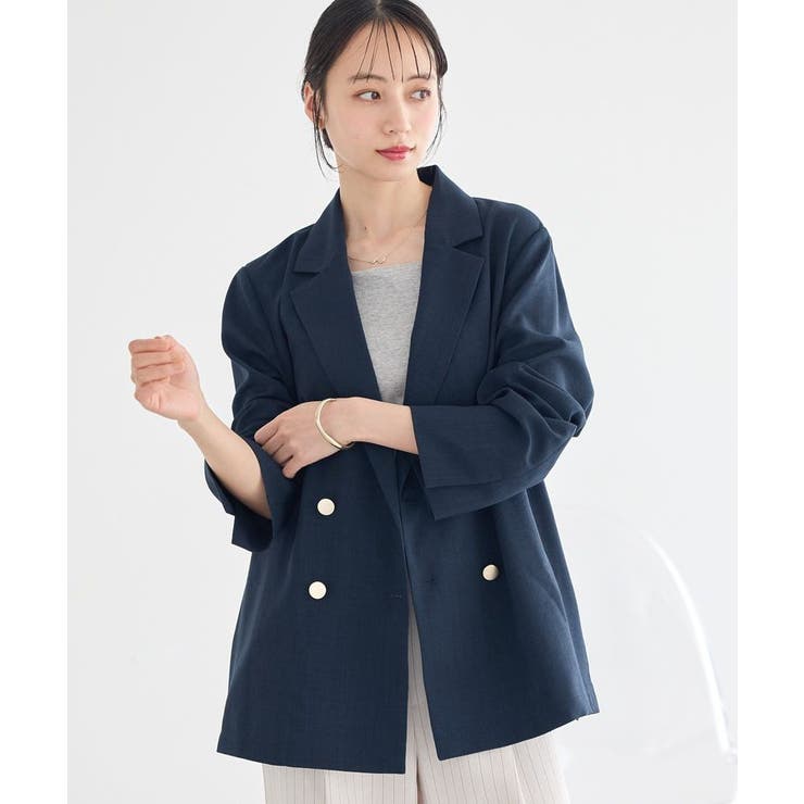 ネイビー | 【セットアップ対応】アソート金ボタンジャケット | earth music&ecology 