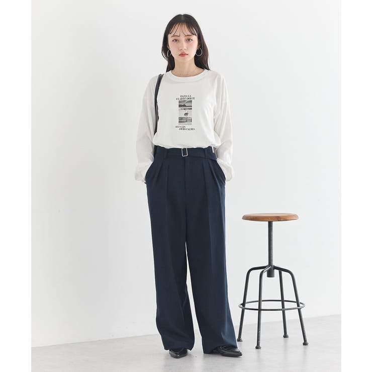 【セットアップ対応】アソートツータックベルトパンツ | earth music&ecology  | 詳細画像5 