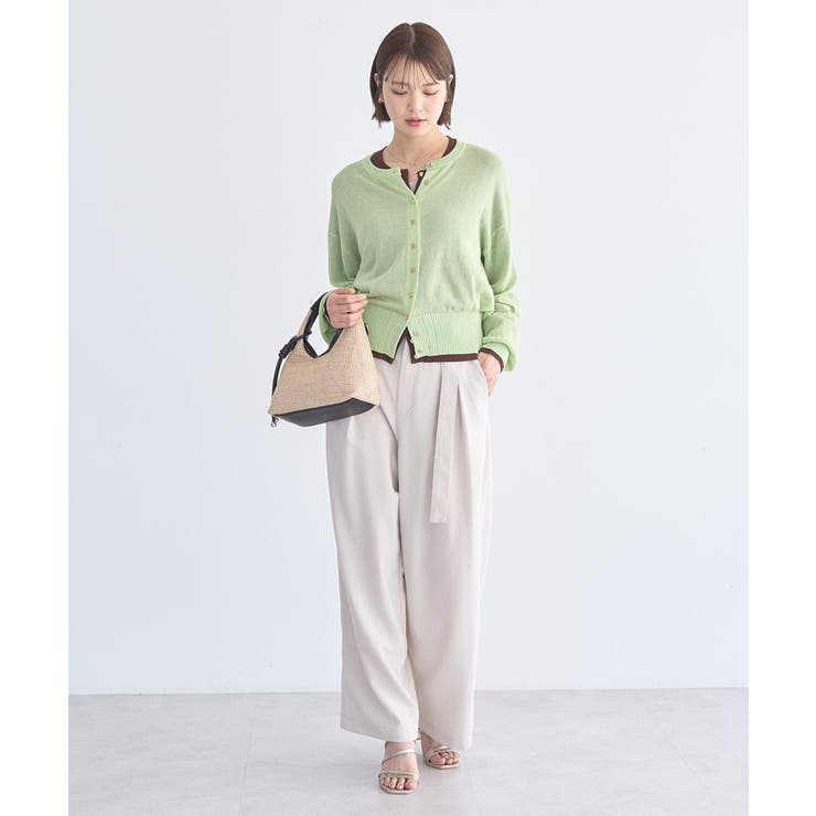 【セットアップ対応】アソートツータックベルトパンツ | earth music&ecology  | 詳細画像14 