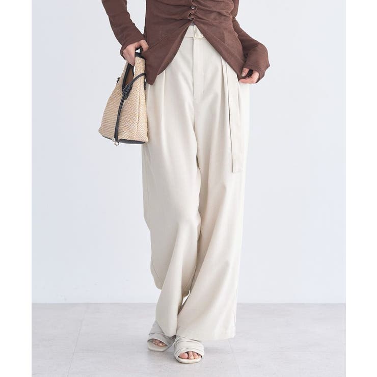 【セットアップ対応】アソートツータックベルトパンツ | earth music&ecology  | 詳細画像8 