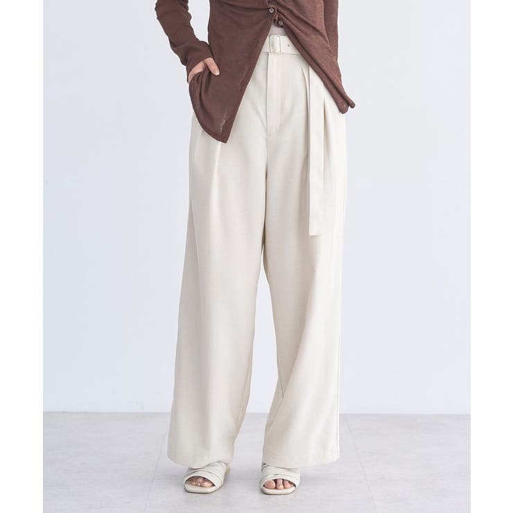 【セットアップ対応】アソートツータックベルトパンツ | earth music&ecology  | 詳細画像9 