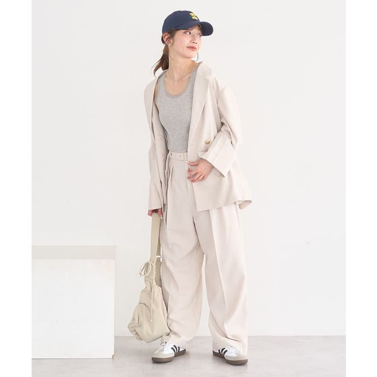 【セットアップ対応】アソートツータックベルトパンツ | earth music&ecology  | 詳細画像16 