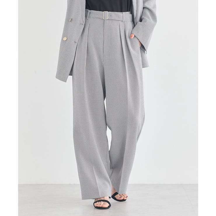 チェック | 【セットアップ対応】アソートツータックベルトパンツ | earth music&ecology 