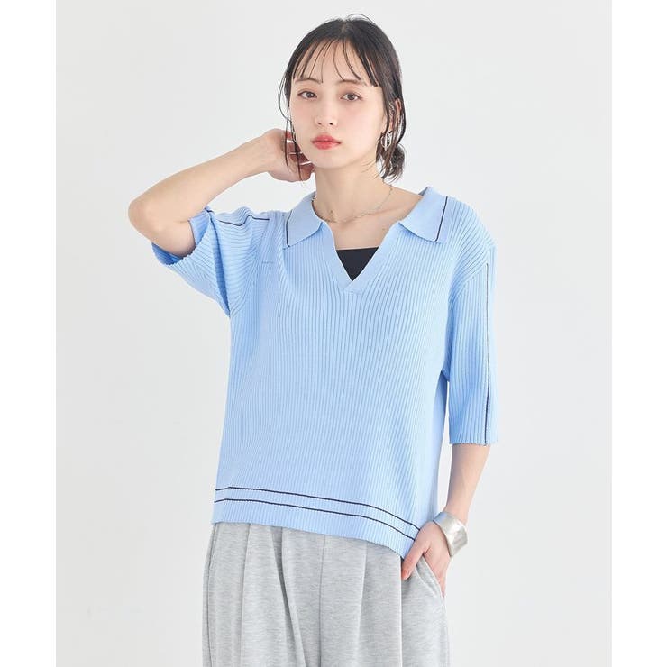 ラインカラーポロニット | earth music&ecology  | 詳細画像10 