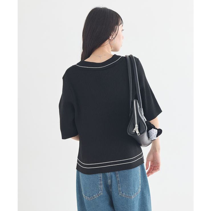 ラインカラーポロニット | earth music&ecology  | 詳細画像5 