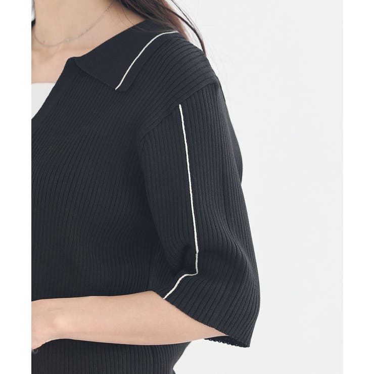 ラインカラーポロニット | earth music&ecology  | 詳細画像20 