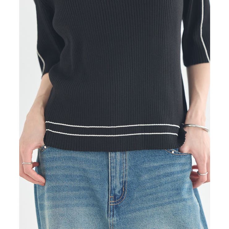 ラインカラーポロニット | earth music&ecology  | 詳細画像21 