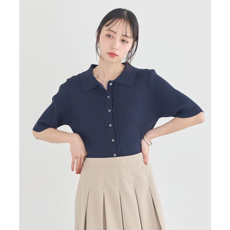 ミニフリルポロカーディガン | earth music&ecology  | 詳細画像10 