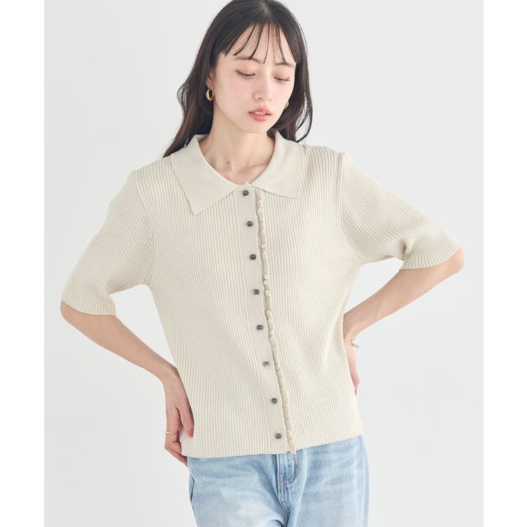 ミニフリルポロカーディガン | earth music&ecology  | 詳細画像2 