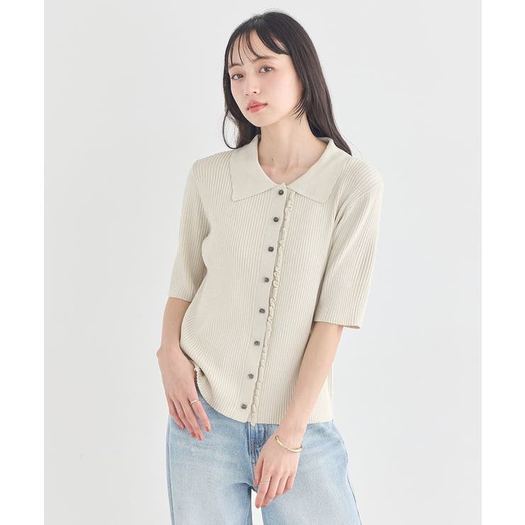 ミニフリルポロカーディガン | earth music&ecology  | 詳細画像3 