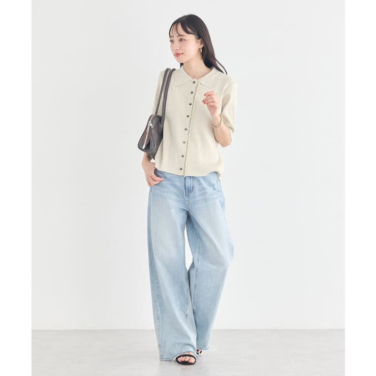 ミニフリルポロカーディガン | earth music&ecology  | 詳細画像6 